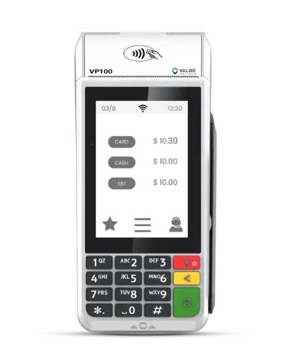 Valor CP-VP100 front view showing dual screens.