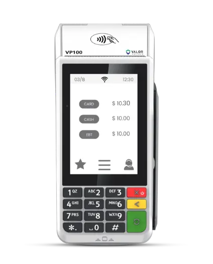 Valor CP-VP100 front view showing dual screens.