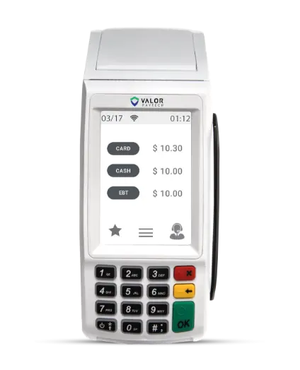 Valor VL100 handheld POS device.