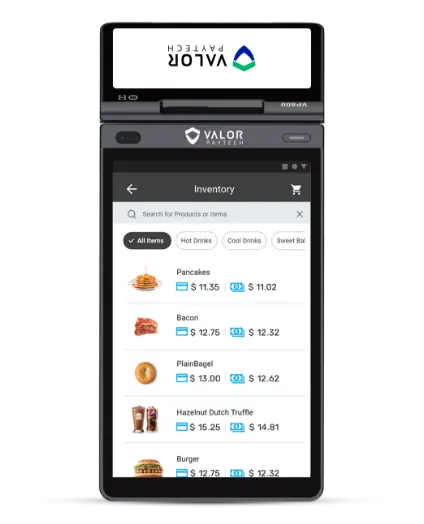 Valor VP800 kitchen display system.