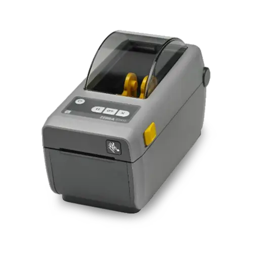 Barcode printer printing a barcode label.