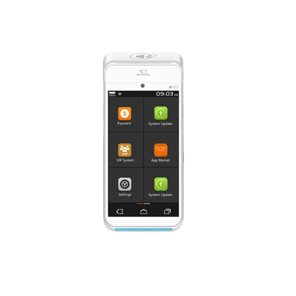Handheld inventory device scanning a product barcode.